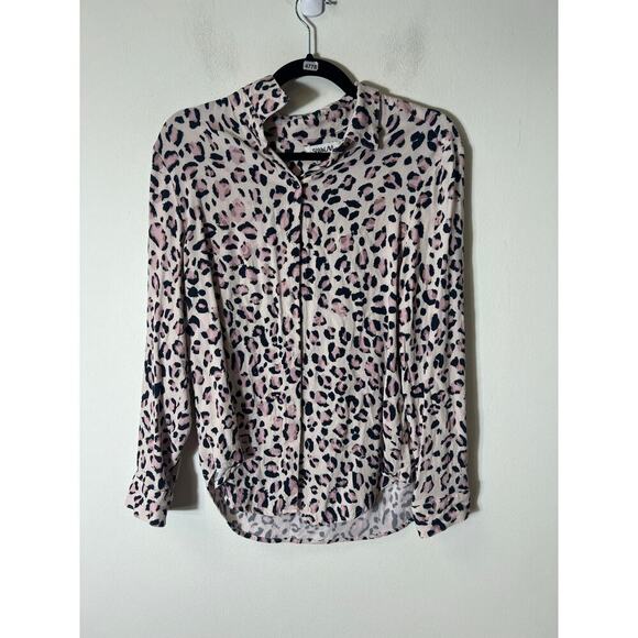 SVM & LAVI Cheetah Print Long Sleeve Top Sz S - Picture 1 of 3